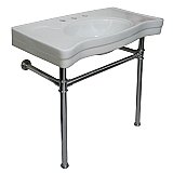 Kingston Brass Imperial Ceramic Console Sink with Stainless Steel Legs - Polished Chrome