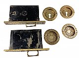 Antique Cast Bronze Double Pocket Door Lock Set by Norwalk Lock Co. - Circa 1876