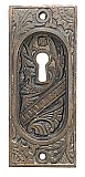 Antique Cast Iron Pocket or Sliding Door Pull in "Oriental" Design by Branford Lock Co. - Circa 1893