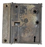 Antique Cast Iron Upright Rim Latch made by Russell & Erwin