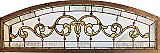 Antique Queen Anne Arched Top Stained Glass Transom Window Sash - Circa 1880