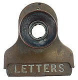 Antique Cast Bronze Mail or Letter Slot with Mouthpiece or Speaking Tube by Manhattan Electrical Supply Co. - Circa 1905