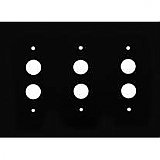 Matte Black Stamped Triple Pushbutton Switchplate / Cover Plate