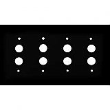 Matte Black Stamped Quad Pushbutton Switchplate / Cover Plate