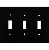 Smooth White Triple Toggle Switchplate, Stamped Steel