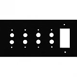Oil Rubbed Bronze Forged Switchplate: Quad Pushbutton / Single GFCI