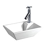 Isabella Collection Rectangular Wall Mount Basin with a Right Offset Single Faucet Hole