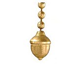 Stamped "Acorn" Pull Chain - Antique Brass