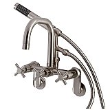 Aqua Vintage AE8458DX Concord Wall Mount Clawfoot Tub Faucet, Brushed Nickel