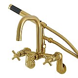 Aqua Vintage AE8457DX Concord Wall Mount Clawfoot Tub Faucet, Brushed Brass