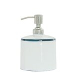 Enamelware Soap Dispenser - Navy Blue and White - Chrome