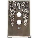 Festoon Antique Pewter Single Pushbutton Forged Switchplate