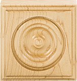 3" W x 7/8" D x 3" H Hard Maple Traditional Rosette