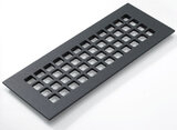 Square Grid Design Heat Grate or Register, 6 Finishes Available, 4" x 12" Duct Size