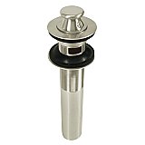 Kingston Brass KB3008 Lift and Turn Sink Drain with Overflow, 17 Gauge, Brushed Nickel