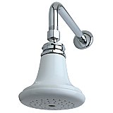Kingston Brass P50CK Victorian Ceramic Showerhead with 12" Shower Arm Combo - Polished Chrome