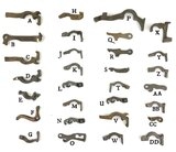 Unbranded Antique Mortise Lock Parts - Draw Backs, Hub Levers