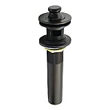 Kingston Brass KB3005 Lift and Turn Sink Drain with Overflow, 17 Gauge, Oil Rubbed Bronze