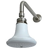 Kingston Brass P50SNCK Victorian Ceramic Showerhead with 12" Shower Arm Combo - Brushed Nickel