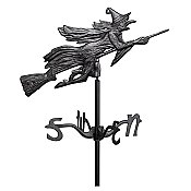 Flying Witch Garden Weathervane - Black Finish