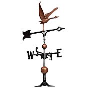 30" Full Bodied Goose Weathervane - Copper - Includes Roof Mounting Bracket