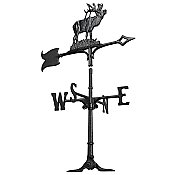 30" Elk Weathervane - Black - Rooftop or Garden Mount