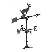 30" Traditional Buck Weathervane - Black - Rooftop or Garden Mount