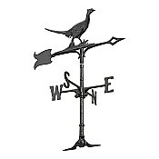 30" Traditional Pheasant Weathervane - Black - Rooftop or Garden Mount
