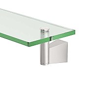 Bleu Solid Brass Glass Shelf - Satin Nickel