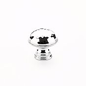 Atherton Hammered Cabinet Knob with Knurled Edge Polished Chrome