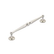 Atherton 8" on Center Pull with Knurled Backplates Polished Nickel