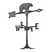30" Traditional Black Bear Weathervane - Black - Rooftop or Garden Mount