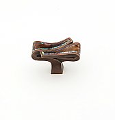 Avalon Bay Rectangle Knob with Imperial Shell and Tiger Penshell Inlay Dark Bronze