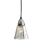 Glass Flare Pendant Light, Antiqued Silver