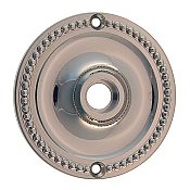 Beaded Doorknob Rosette, Polished Nickel