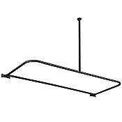 Clawfoot Bathtub Shower Enclosure D-Shaped Curtain Rod and Ceiling Support - Oil Rubbed Bronze
