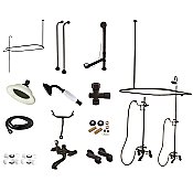 Kingston Brass CCK1145PX Vintage Clawfoot Tub Faucet Package with Shower Enclosure, Oil Rubbed Bronze