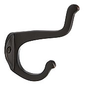 Solid Brass Schoolhouse Coat Hook, Timeless Bronze