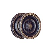 Antique Brass Sheraton Style Cabinet Knob with Backplate - 1"