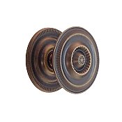 Antique Brass Sheraton Style Cabinet Knob with Backplate - 2"