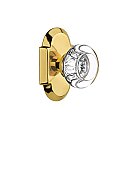 Complete Door Hardware Set - with Cottage Plate with Round Clear Crystal Knob
