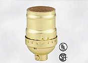 Polished Brass Standard Keyless Short Electrolier Socket - Leviton Brand