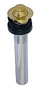 Lift and Turn Bathroom Sink Drain Without Overflow - Brushed Brass
