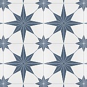 Stella Azul Blue and White 9-3/4" x 9-3/4" Ceramic Tile - Sold Per Case of 16 - 11.11 Square Feet Per Case