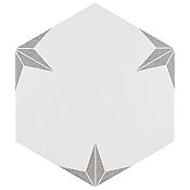 Stella Hex Silver 8-5/8"x 9-7/4" Ceramic Tile - Per Case of 25 Pieces - 11.50 Sq. Ft.
