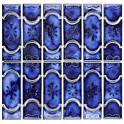 Montego Sapphire 12" x 12-1/2" Porcelain Mosaic Tile -10 Tiles Per Case -10.6 Sq. Ft.