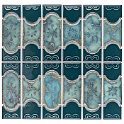 Montego Emerald 12" x 12-1/2" Porcelain Mosaic Tile -10 Tiles Per Case -10.6 Sq. Ft.