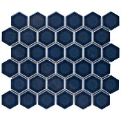 Hudson Due 2" Hex Denim Blue 10-7/8" x 12-5/8" Porcelain Mosaic Tile -10 Sheets Per Case -9.7 Sq. Ft.