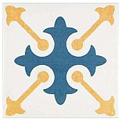 Revival Spectrum 7-3/4" x 7-3/4" Ceramic Tile - White, Orange, Blue - Per Case of 25 Tile - 10.50 Square Feet