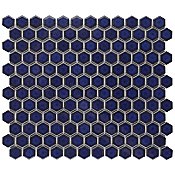 Tribeca 1" Hex Glossy Cobalt Blue Porcelain Mosaic Tile - Sold Per Case of 10 Sheets - 8.65 Square Feet Per Case